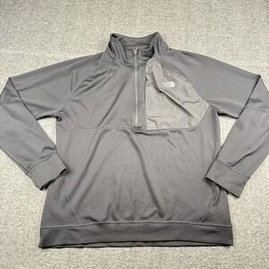 North Face Pullover Mens Large Black Quarter Zip FlashDry Outdoor Hiking Climb